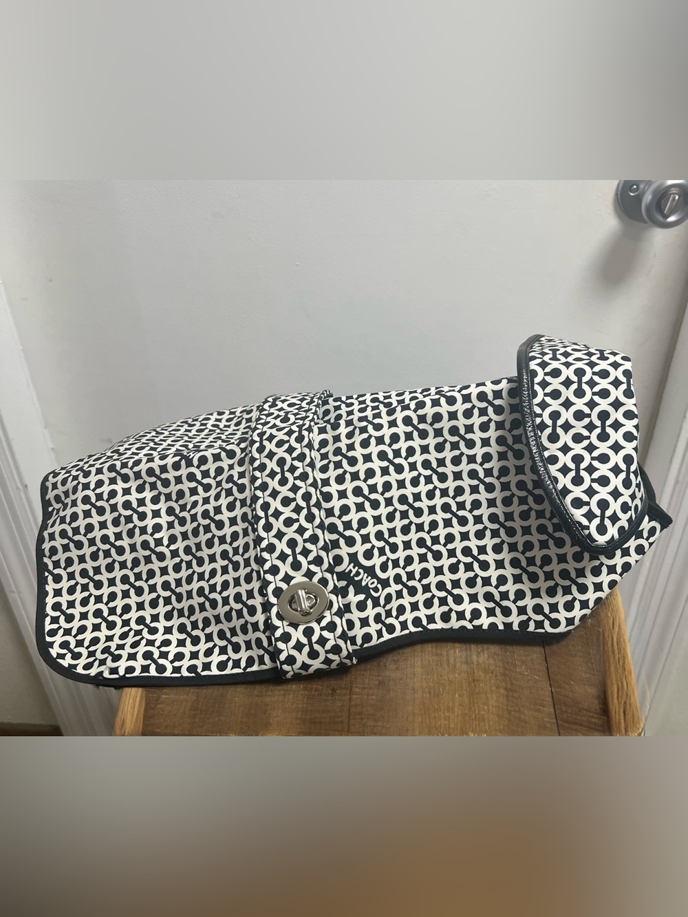 Vintage Coach Black and White Signature Dog Coat/Cover-up
